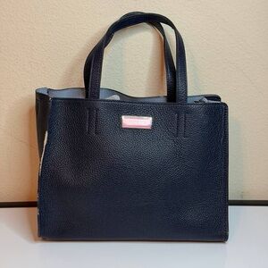 Kate Spade Sam Medium Satchel in Navy Blue Pebbled Leather